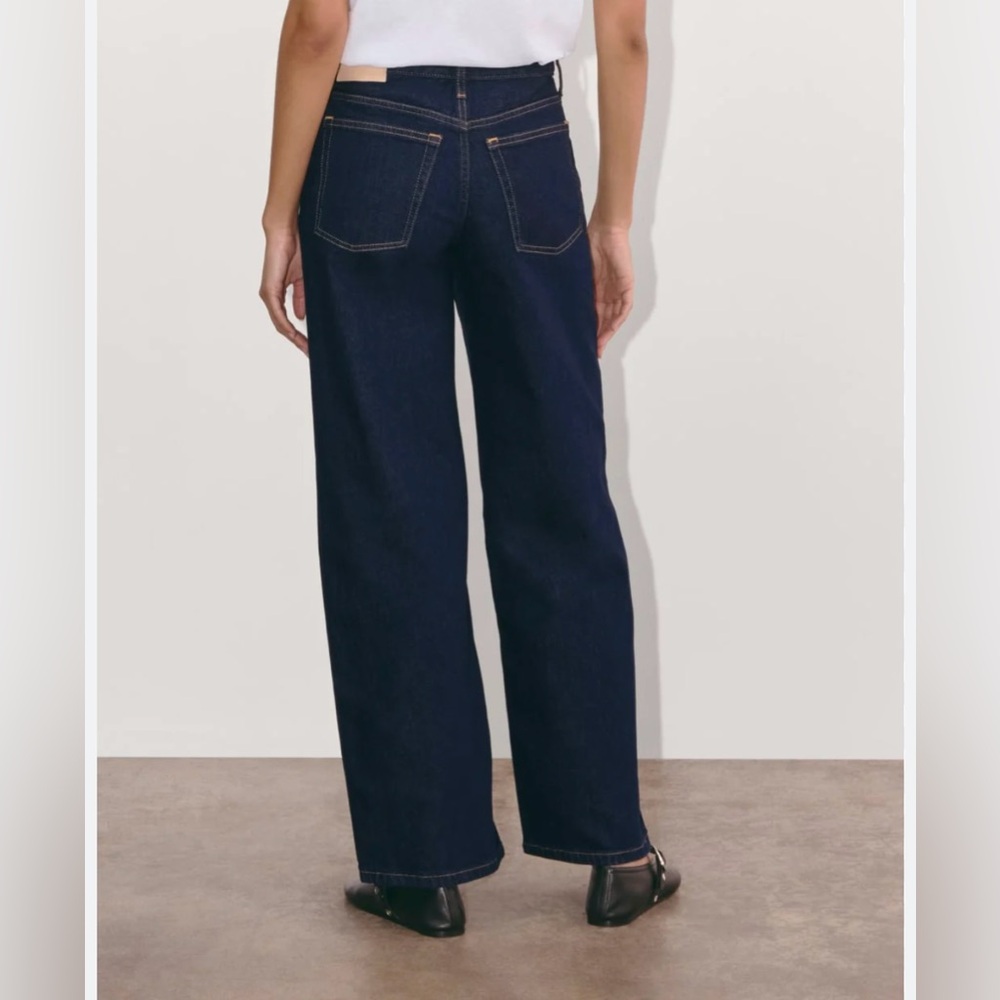 Everlane the Mid-Way Jean in true blue wash wide leg dark wash size 32 R - Picture 2 of 10